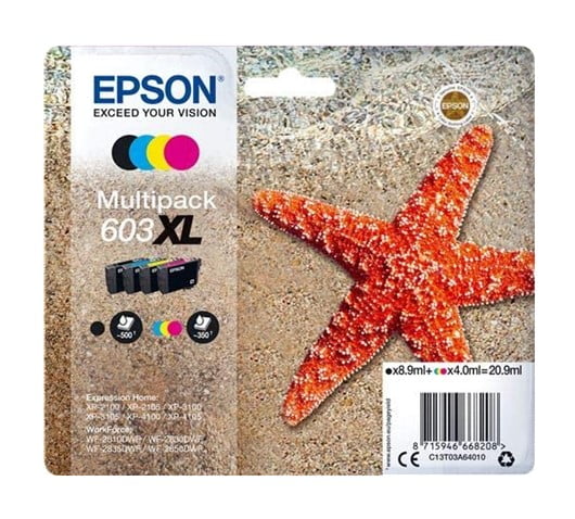 Epson 603XL Pack de 4 Tinteiros Originais - C13T03A64010 1 Epson 603XL Pack de 4 Tinteiros Originais - C13T03A64010 1