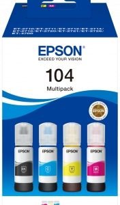 Epson 104 Pack de 4 Frascos Tinta Original - C13T00P640