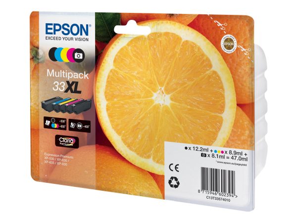 Epson T3357 (33XL) Pack de 5 Tinteiros Originais - C13T33574011 1 Epson T3357 (33XL) Pack de 5 Tinteiros Originais - C13T33574011 1