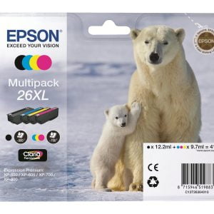 Epson T2636 (26XL) Pack de 4 Tinteiros Originais - C13T26364010