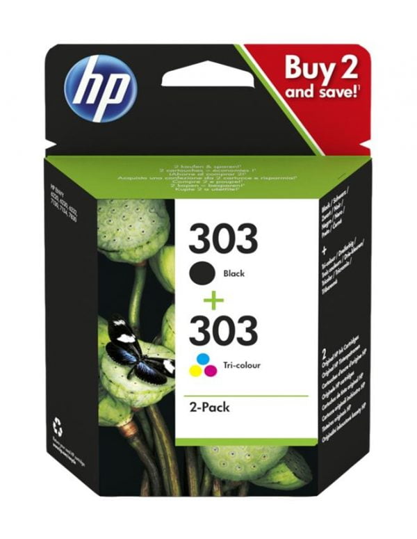 HP 303 Preto + Cor Pack2 Tinteiros Originais - 3YM92AE 1