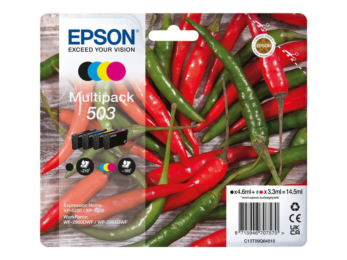 Epson 503 Pack de 4 Tinteiros Originais - C13T09Q64010 1 Epson 503 Pack de 4 Tinteiros Originais - C13T09Q64010 1